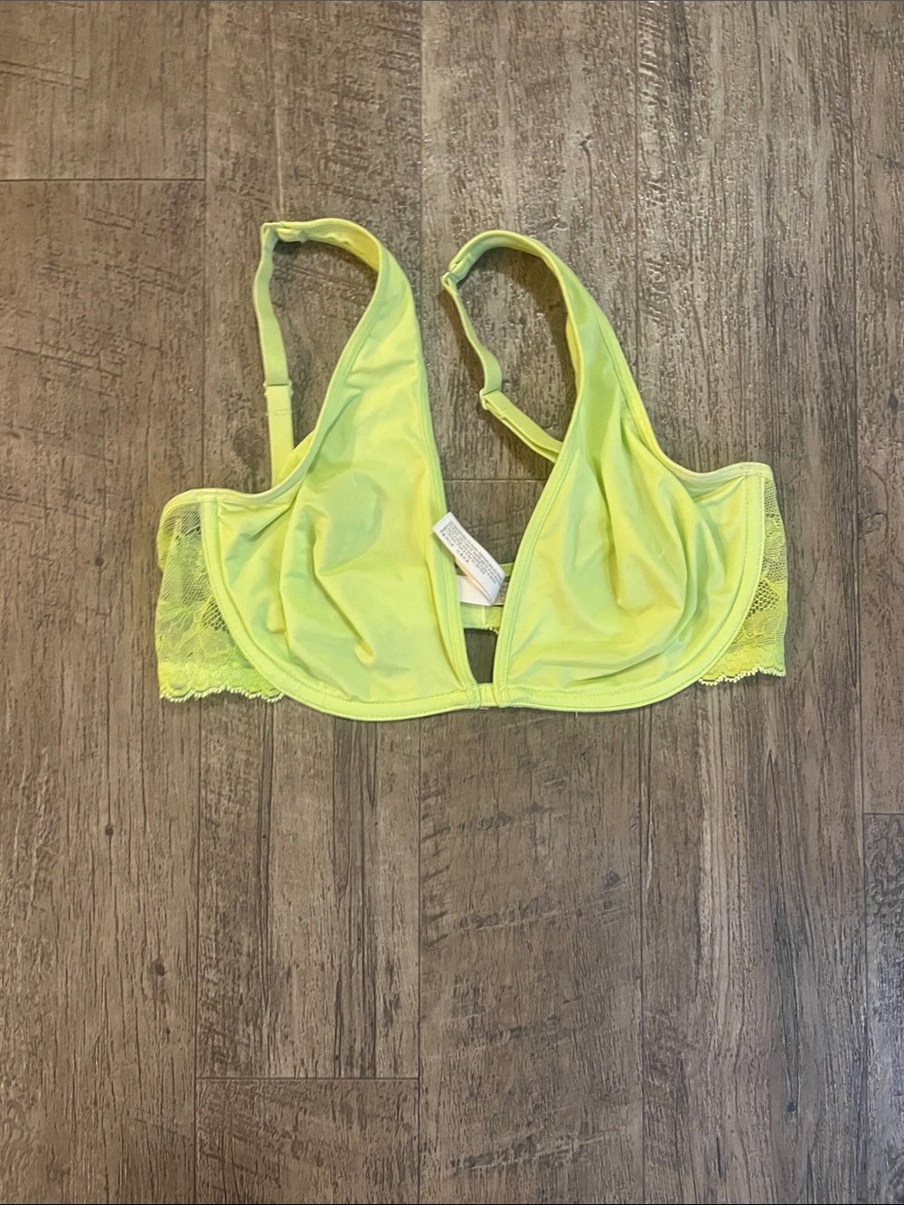 On Gossamer Neon  green bras